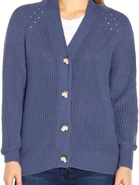 GAP Light Blue Button-Front Knit Cardigan